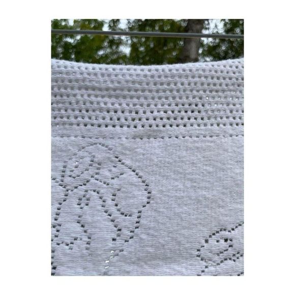 Vintage 70s Eaton’s White Knit Infant Blanket Teddy Bears 39x32” - Picture 2 of 10